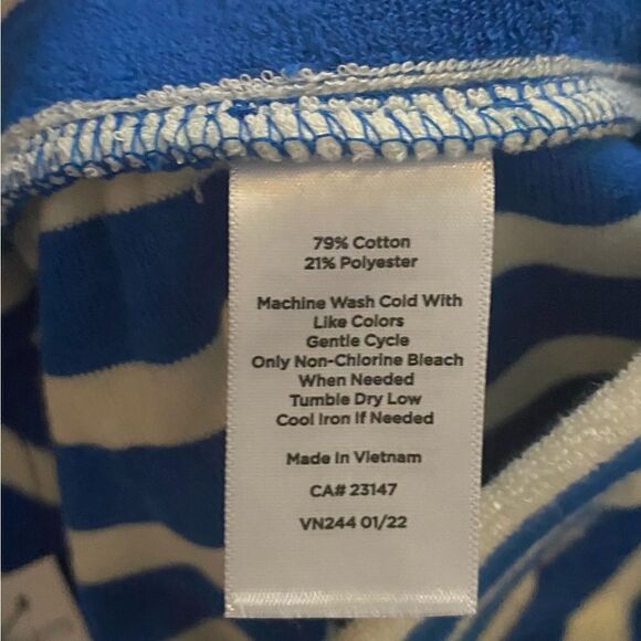 T by Talbots “Valley Stripe” Terrycloth Drawstring Shorts - Picture 4 of 4